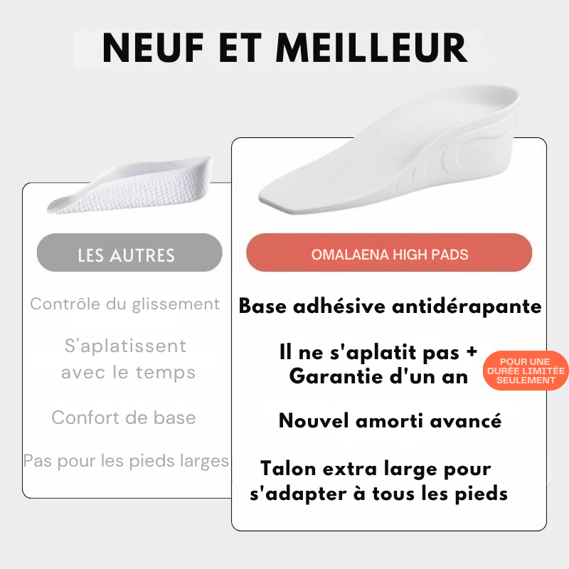 Semelles orthopédiques Rehaussantes Omalaena 3.0